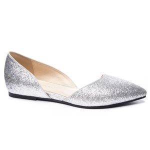CL Chinese Laundry Silver Glitter Flats Size 7.5